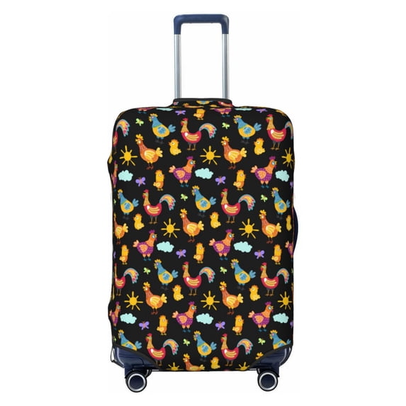 Xecao Flowe Rooster print Elastic Luggage Cover, with double-sided print , is perfect for travel, business, and daily use