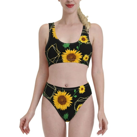 Xecao Flower (2) for Two-Piece Swimsuit for Women - a sporty, high-waisted bathing suit perfect for the beach, parties, or surfing adventures