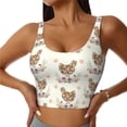 thumbnail image 1 of Xecao Flower Chicken for Sports Bra with Removable Pads, Crop Tank Top Design, Women's Longline Sports Bra - Non-Wired -, 1 of 9