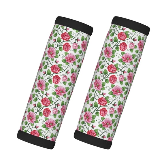 Xecao Flower Print 2 Pack Luggage Handles Wrap Grips Identifiers Bright Luggage Markers, Unique Travel Essentials,Bright Luggage Markers