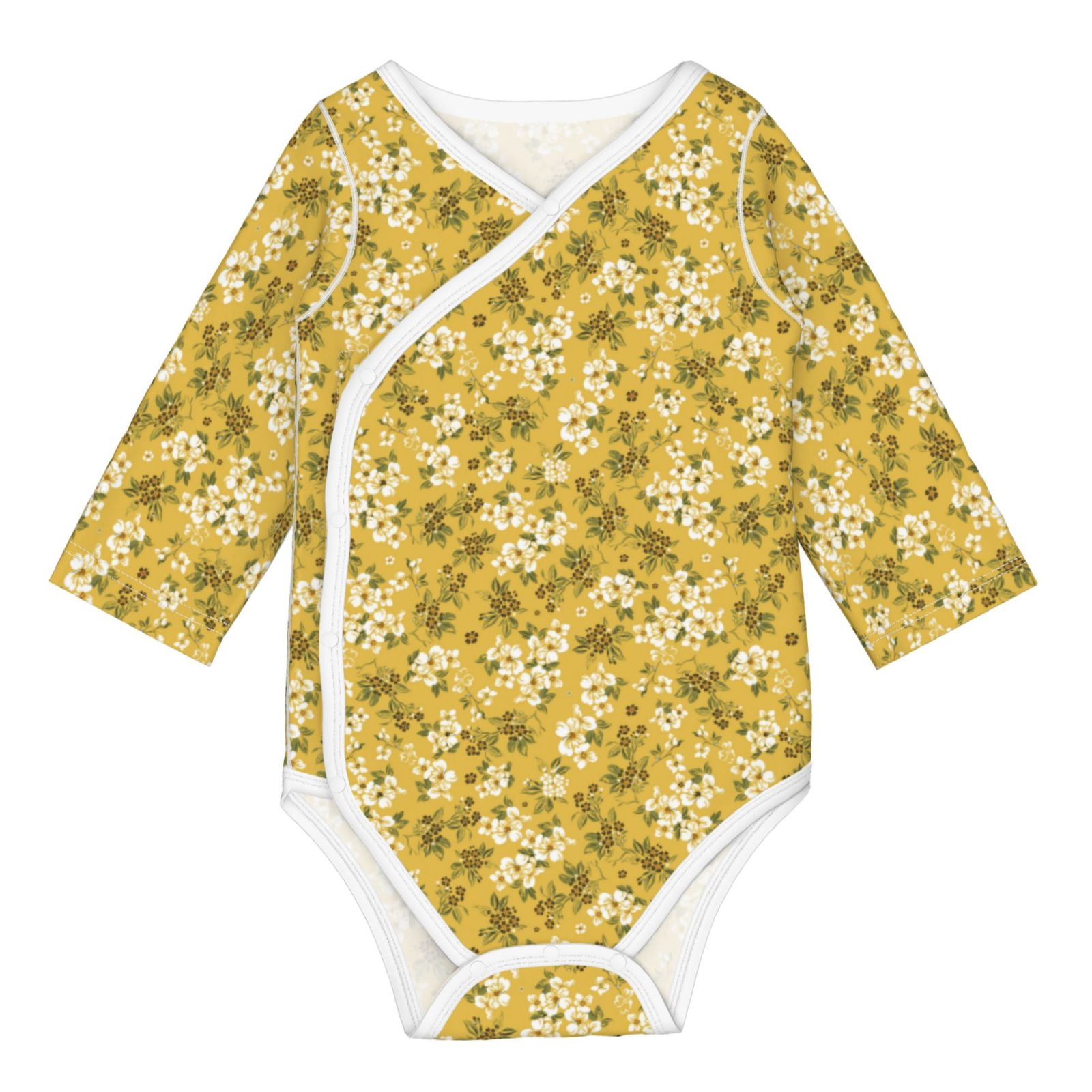Xecao Flower Print Baby unisex-baby Cotton Long-sleeve Bodysuits-2 Years