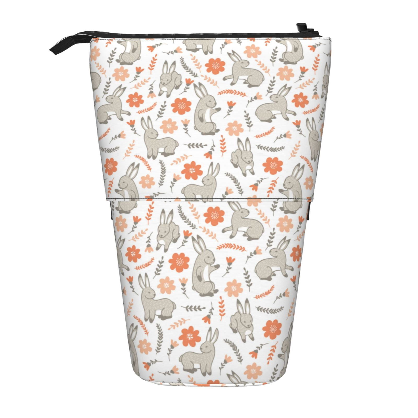 Xecao Flower Rabbit Print Telescopic Pencil Bag Pen Holder Pop Up ...