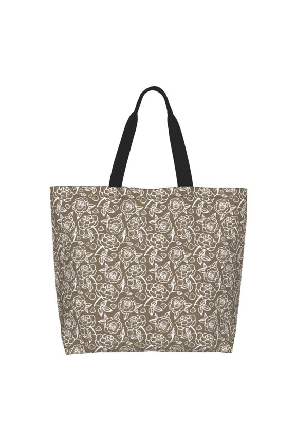Flower Rose for Tote Bag for Women, Tote Shoulder Bag with a littlw pocket and Handbag for Travel, Work