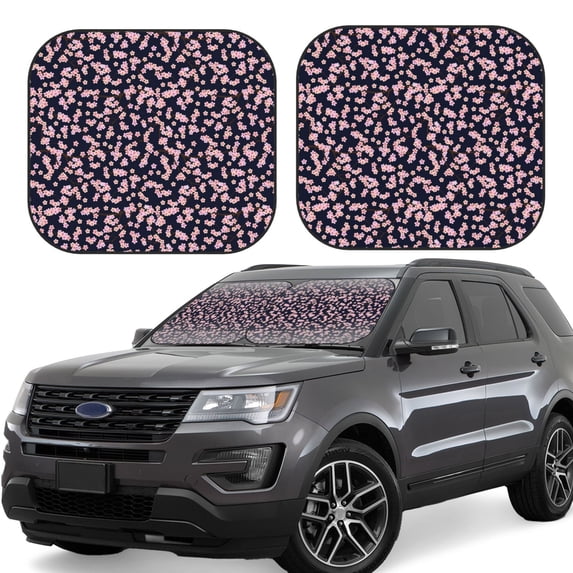 Xecao Flower for Foldable Car Sun Shades (2-Pack) offer sun protection with an easy-fold design for convenient windshield shading.