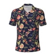 thumbnail image 1 of Xecao Flower for Mens' Casual Short Sleeve Button-Down Polo Shirts for a Classic Golf Look, 1 of 9