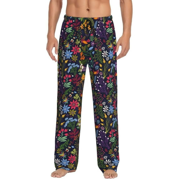 Xecao Flowers And Birds Men's Straight Lounge Pajama Pants: The Ultimate in Comfortable Sleepwear