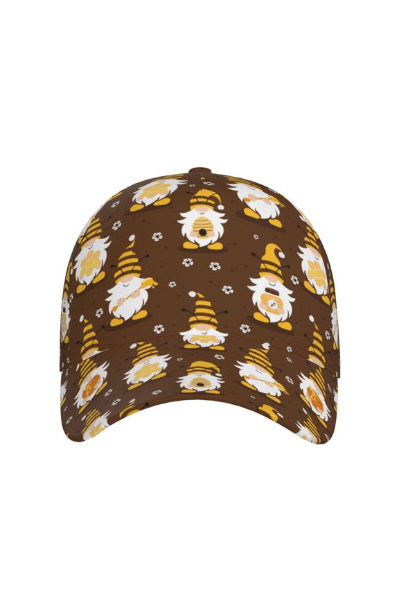 Flowers And Gnomes Bees for Baseball Cap: Unisex, crafted from classic polyester twill fabric, featuring a soft unconstructed design