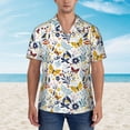 thumbnail image 1 of Xecao Flowers Butterfly print Hawaiian shirt - a stylish short-sleeve button-down for men, perfect for casual beach and tropical outings., 1 of 9
