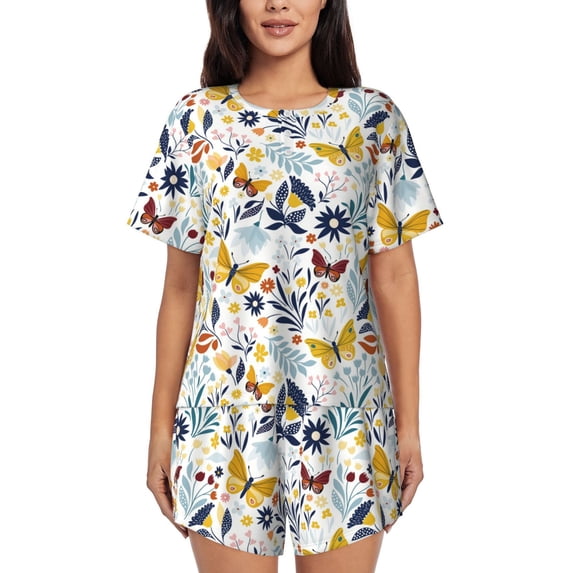 Xecao Flowers Butterfly print Swimsuit for women, Summer-ready, sporty style.Quick-dry fabric. Many sizes & colors.