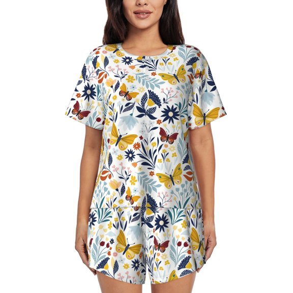 Xecao Flowers Butterfly print Swimsuit for women, Summer-ready, sporty style.Quick-dry fabric. Many sizes & colors.