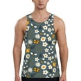 thumbnail image 1 of Xecao Flowers and Bee Men's Tank Top Workout Quick Dry Sleeveless Gym Jogging Muscle Shirts Summer Swim Beach Tops, 1 of 9