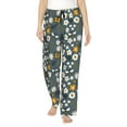 thumbnail image 1 of Xecao Flowers and Bee Women's Straight Lounge Pajama Pants: The Epitome of Relaxed Sleepwear, 1 of 9