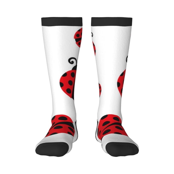 Xecao Fly Flying Ladybug Print Compression Socks for Both Men And Women for Running, Travel, Flight, Nurse