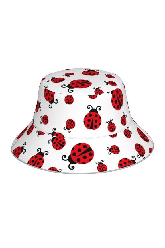 Fly Flying Ladybug Print Men and Women Night Reflective Hat Runner Cap Visor Bucket Hat Boonie Cap