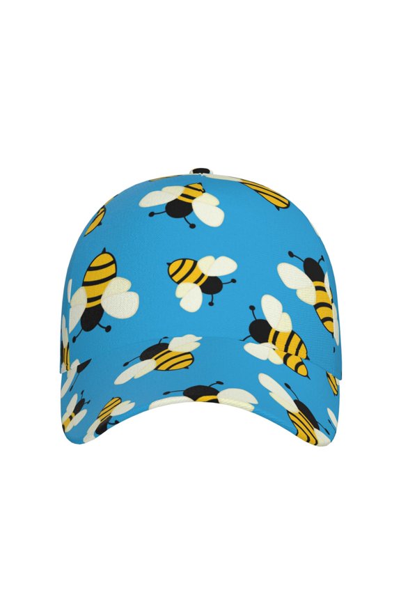Flying Bees for Baseball Cap: Unisex, crafted from classic polyester twill fabric, featuring a soft unconstructed design