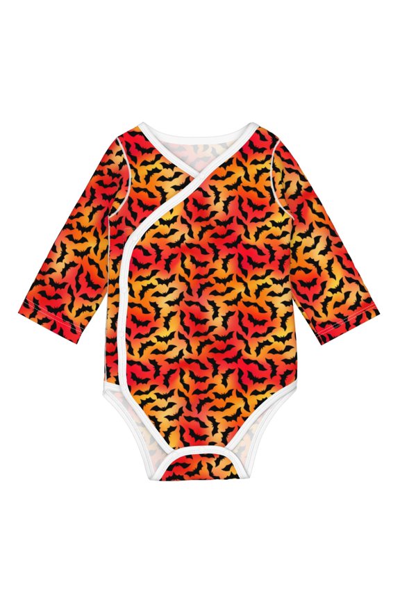 Flying Black Bat Print Baby unisex-baby Cotton Long-sleeve Bodysuits-3 Months