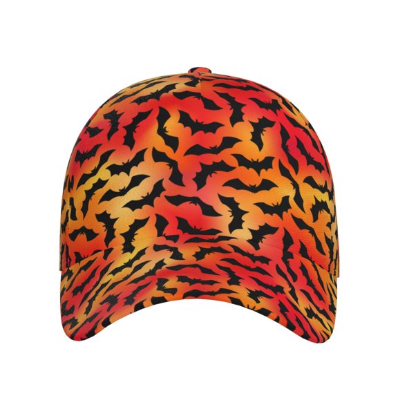 Xecao Flying Black Bat for Baseball Cap: Unisex, crafted from classic polyester twill fabric, featuring a soft unconstructed design