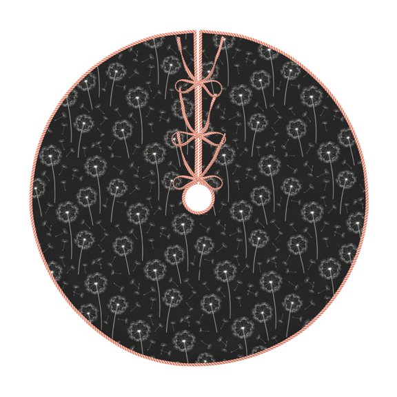 Xecao Flying Dandelion Pattern Christmas Tree Skirt Round Xmas Tree Mat Base Cover for Holiday Home Decorations-30"
