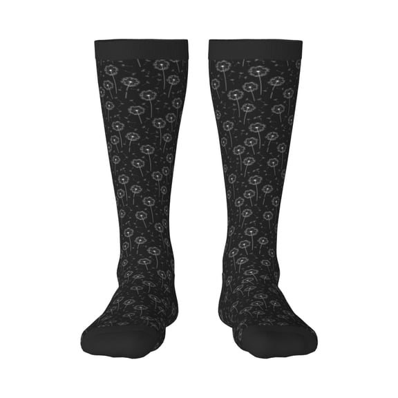 Xecao Flying Dandelion Print Compression Socks for Both Men And Women for Running, Travel, Flight, Nurse