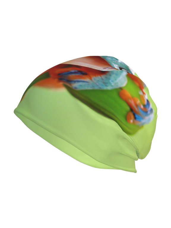 Flying Frog On Branch Print Knit Hat,Winter Beanie for Men Women, Beanie Soft Warm Ski Stocking Cuffed Cap