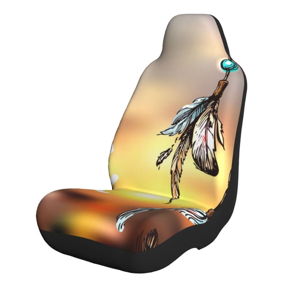 Xecao Follow Your Dream Dreamcatcher for Automotive Seat Covers for Cars Trucks and SUVs – Gray Car Seat Covers for Front Seats, Truck Seat Protectors-1