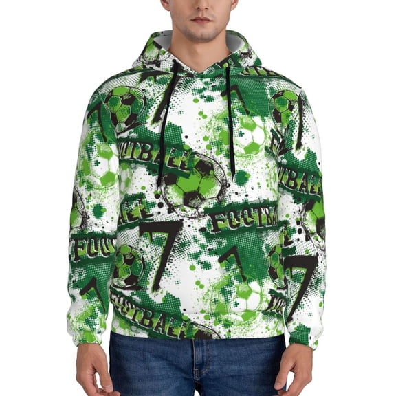 Xecao Football 7 Pattern Men's Adult Pullover Hoodie,Hooded Sweatshirt-Medium