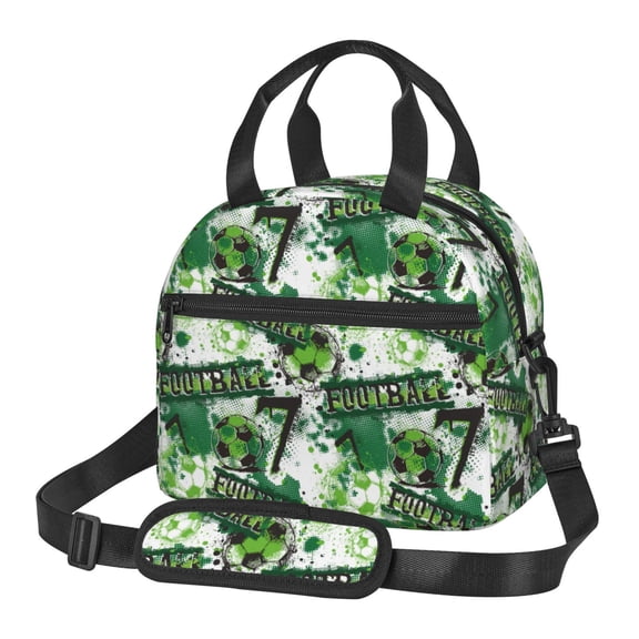 Xecao Football 7 Print Insulated Lunch Box, Lunch Cags Lunch Bag Featuring An Adjustable Shoulder Strap