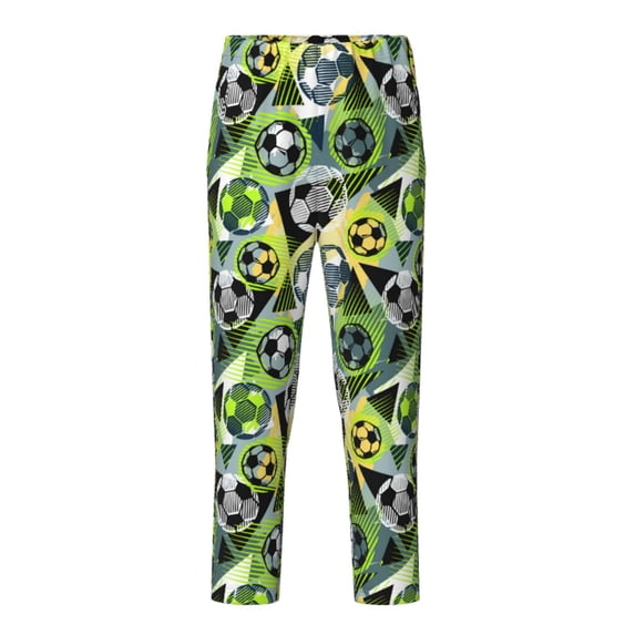 Xecao Football Doodle Print Teenagers' Pajama Pants Long Sleep Pants Soft Elastic Waist Pajama Bottoms Elastic waist with 2 Pockets 5-16 Years-XS(5-6)