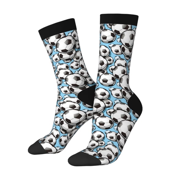 Xecao Football Soccer Ball Pattern Sport Socks for Women and Men Crew Socks Sporty Calf Socks Casual Socks