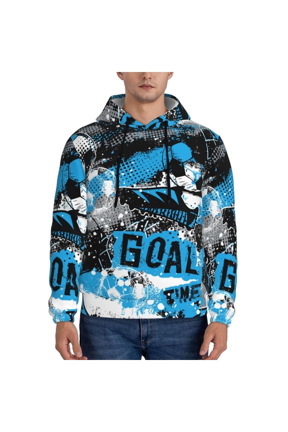 Football Time Pattern Men's Adult Pullover Hoodie,Hooded Sweatshirt-XX-Large