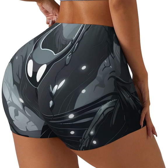 Xecao Forest Black Ghost Warrior Print Workout Shorts for Women Soft Smooth Gym Yoga Scrunch Active Tennis Workout Running Shorts-X-Large