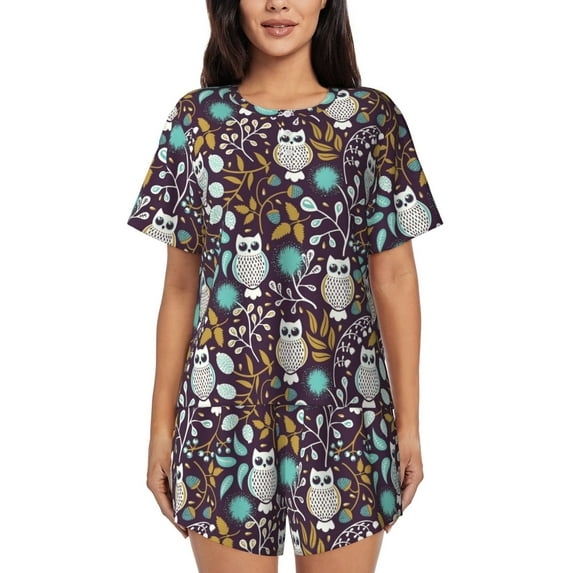 Xecao Forest Cute Owl print Swimsuit for women, Summer-ready, sporty style.Quick-dry fabric. Many sizes & colors.