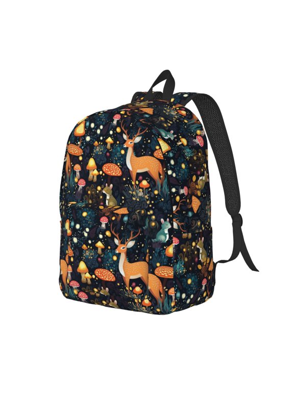 Forest Elf Canvas College Laptop Backpack, a durable rucksack designed for both men and women, ideal for travel, school, and daily use-Small