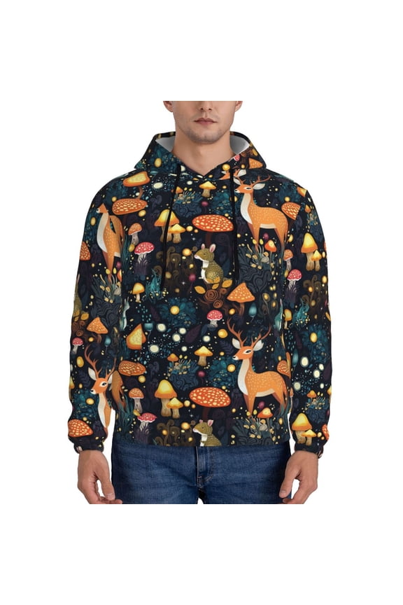 Forest Elf Pattern Men's Adult Pullover Hoodie,Hooded Sweatshirt-Large