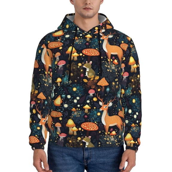 Xecao Forest Elf Pattern Men's Adult Pullover Hoodie,Hooded Sweatshirt-Small