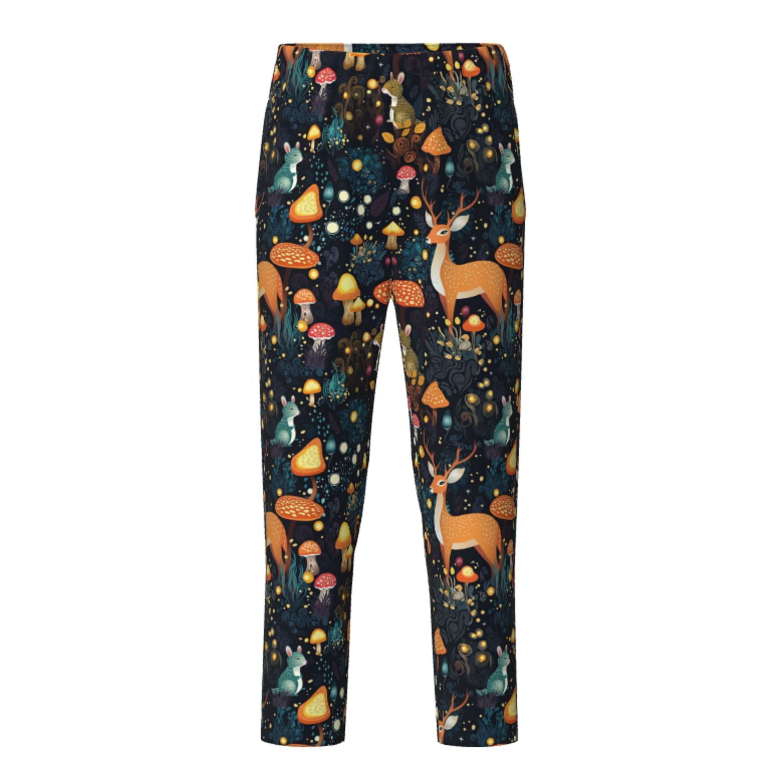 Xecao Forest Elf Print Teenagers' Pajama Pants Long Sleep Pants Soft Elastic Waist Pajama Bottoms Elastic waist with 2 Pockets 5-16 Years-Large