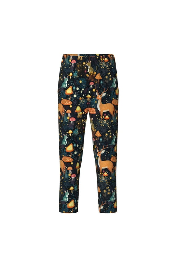 Forest Elf Print Teenagers' Pajama Pants Long Sleep Pants Soft Elastic Waist Pajama Bottoms Elastic waist with 2 Pockets 5-16 Years-Large