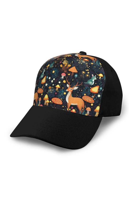 Forest Elf print unisex vintage washed baseball cap, a soft and adjustable hat perfect for any casual style.