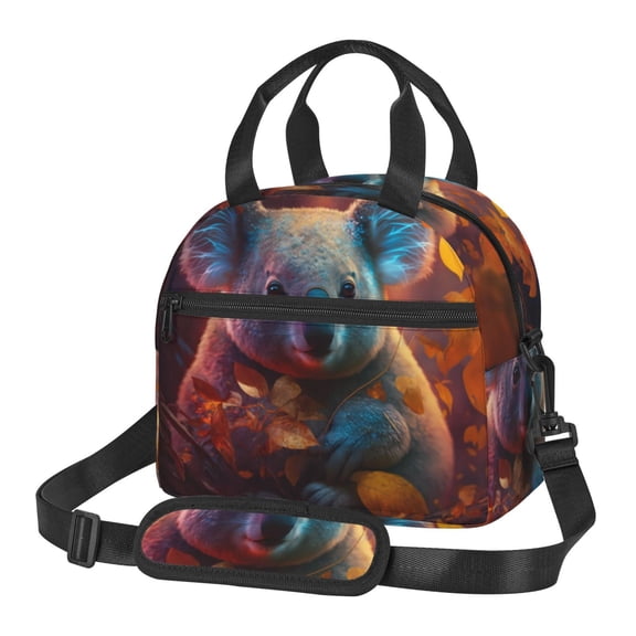 Xecao Forest Koala Print Insulated Lunch Box, Lunch Cags Lunch Bag Featuring An Adjustable Shoulder Strap