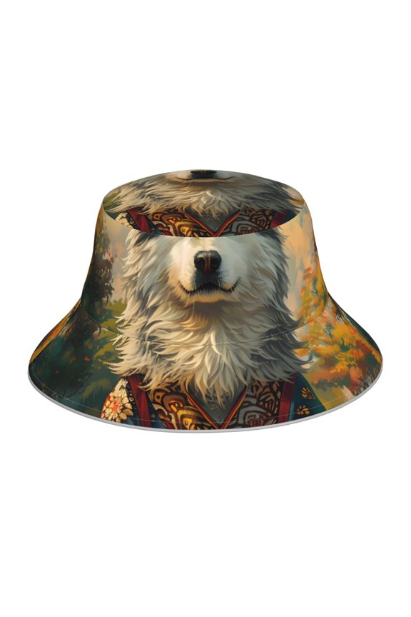 Forest Maple Leaf Husky Print Men and Women Night Reflective Hat Runner Cap Visor Bucket Hat Boonie Cap