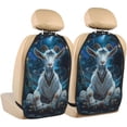 thumbnail image 1 of Xecao Forest Meditating Goat Pattern Car Seat Back Protector 2 Pack Large Capacity Pocket, Kick Mats Back Seat Protector, 1 of 8