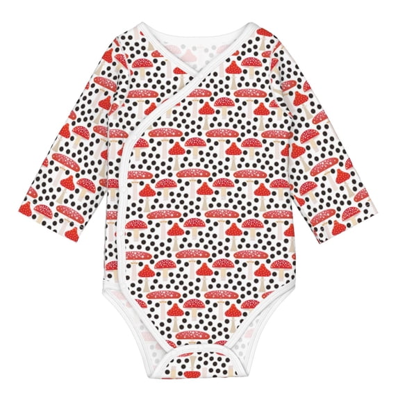 Xecao Forest Mushrooms Print Baby unisex-baby Cotton Long-sleeve Bodysuits-2 Years