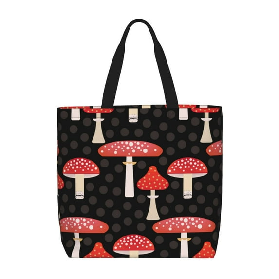 Xecao Forest Mushrooms for Tote Bag: spacious with inner pockets, ideal for work, shopping, or travel.