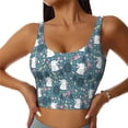 thumbnail image 1 of Xecao Forest Rabbit for Sports Bra with Removable Pads, Crop Tank Top Design, Women's Longline Sports Bra - Non-Wired - Medium, 1 of 9