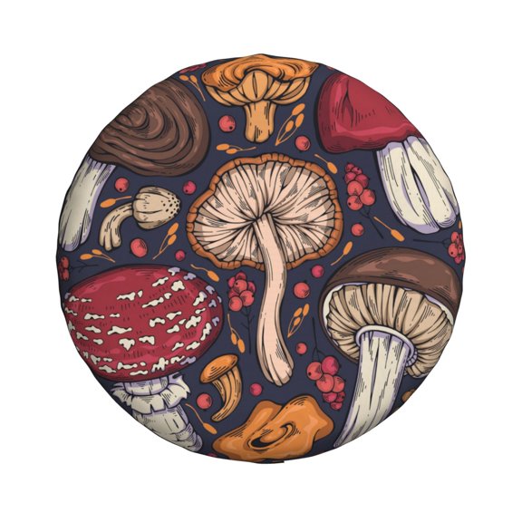 Xecao Forest Wild Mushroom for Tire Covers: Waterproof, dust-proof, and universally fitting for trailers, SUVs