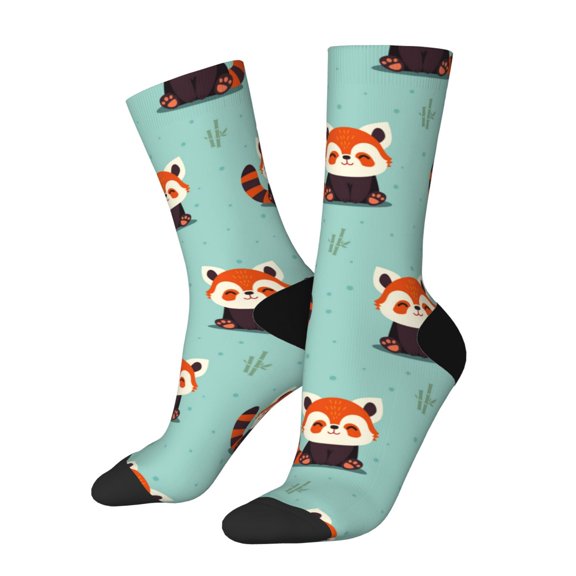 Xecao Fox Pattern Sport Socks for Women and Men Crew Socks Sporty Calf Socks Casual Socks