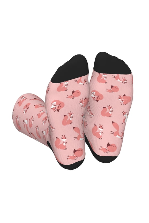 Fox Print Crew Socks for Men and Women, Men's Soft Moisture-wicking Sock
