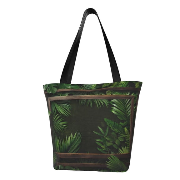 Xecao Framed Greenery Wall Art for Tote Bag for Women -Tote Shoulder Bag with A Little Pocket Inside, Perfect for Travel and Work.