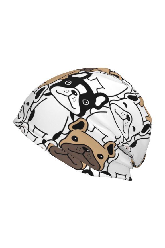 French Bulldog 2 Print Knit Hat,Winter Beanie for Men Women, Beanie Soft Warm Ski Stocking Cuffed Cap