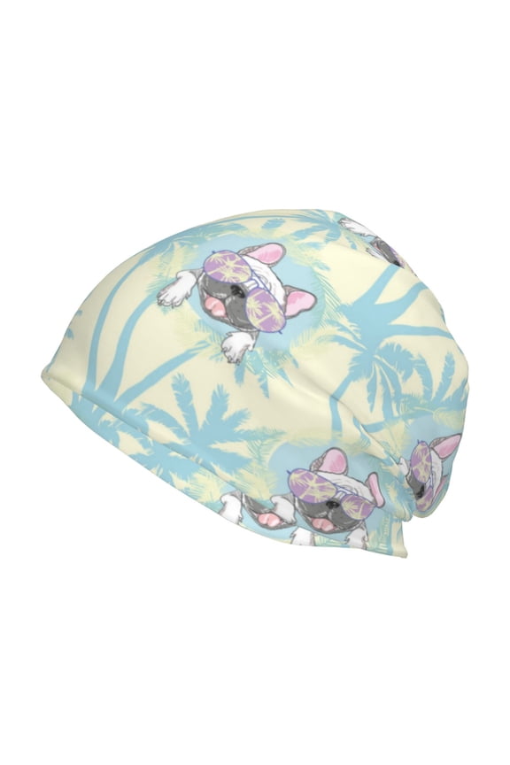 French Bulldog 3 Print Knit Hat,Winter Beanie for Men Women, Beanie Soft Warm Ski Stocking Cuffed Cap